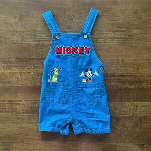 Disney baby Mickey Mouse Pluto overall shorts size 12 months